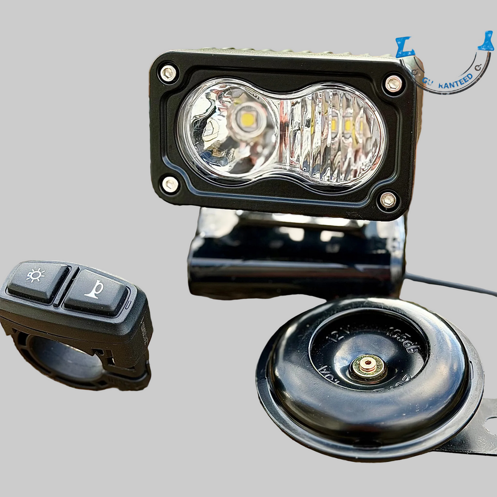 Baja Light & Horn RECHARGEABLE [COMES WITH BATTERY & CHARGER] (Fits any bike)