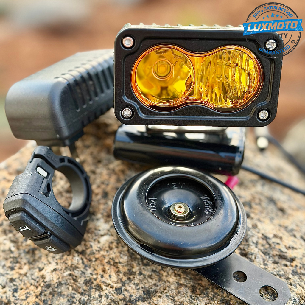 Baja Light & Horn RECHARGEABLE [COMES WITH BATTERY & CHARGER] (Fits any bike)